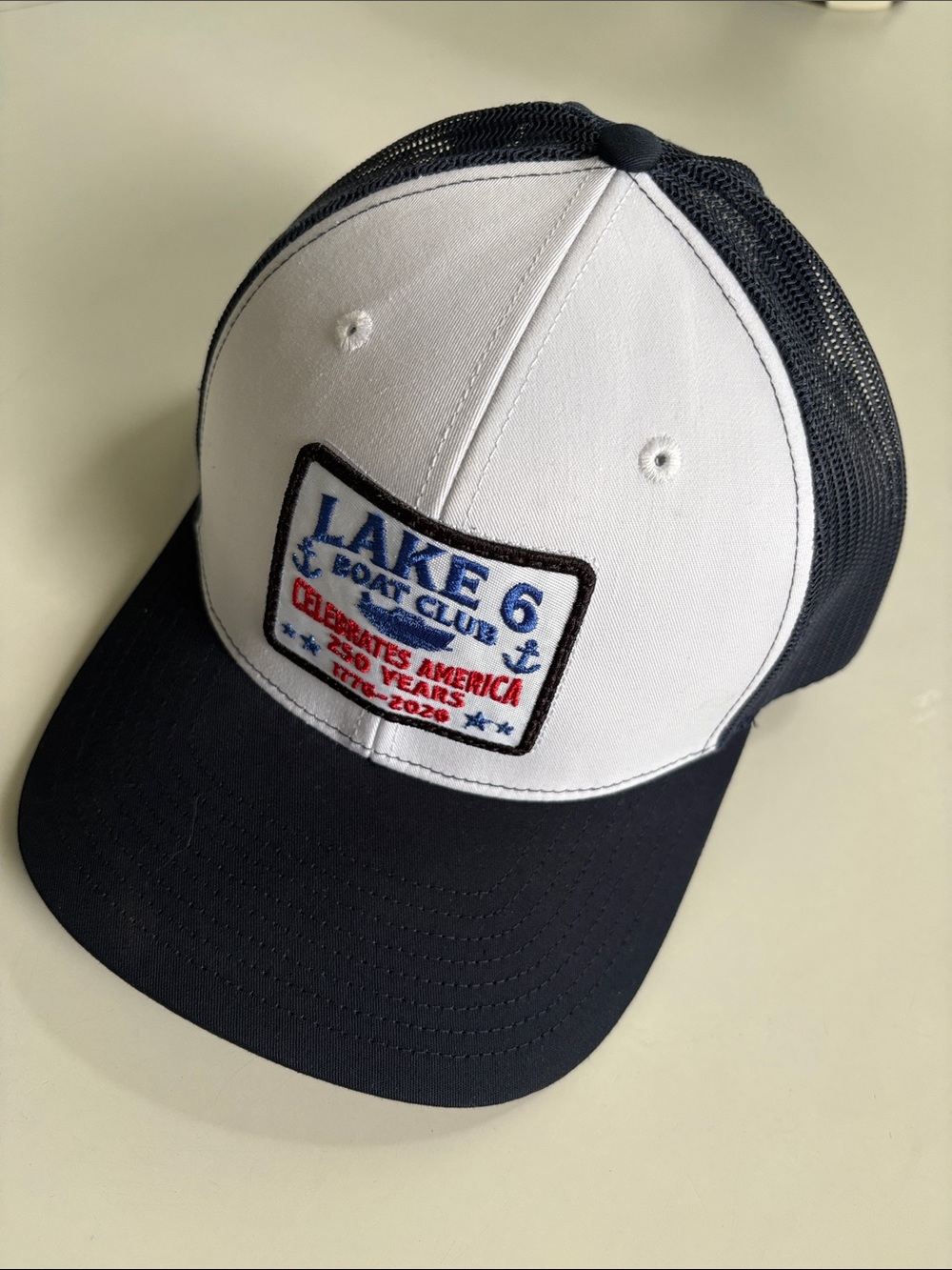 Lake 6 Boat Club Two-Tone Navy & White Trucker Hat